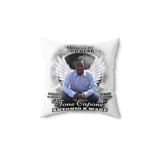 In Loving Memory (Tony) Faux Suede Square Pillow
