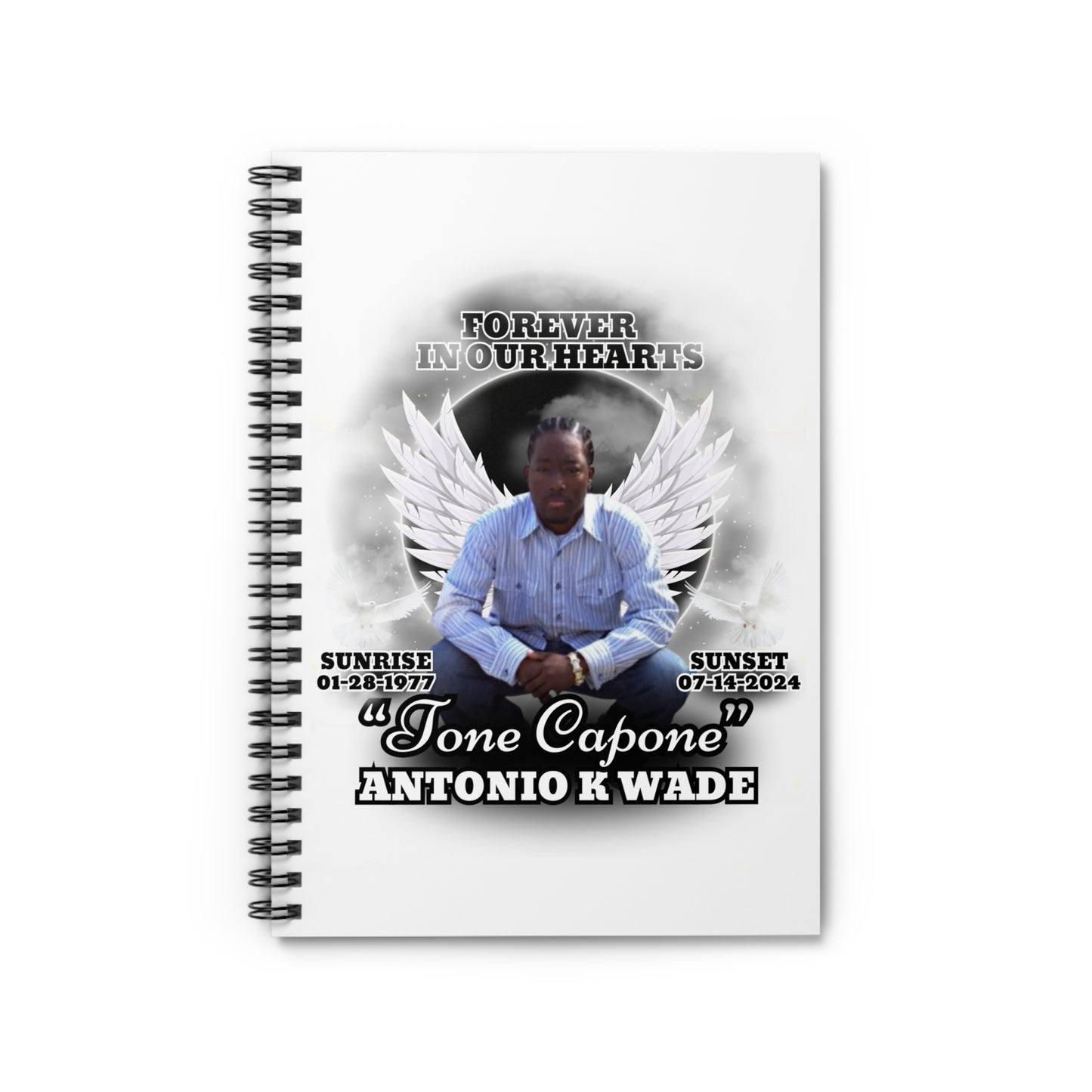 In Loving Memory (Tony) Spiral Notebook - Ruled Line