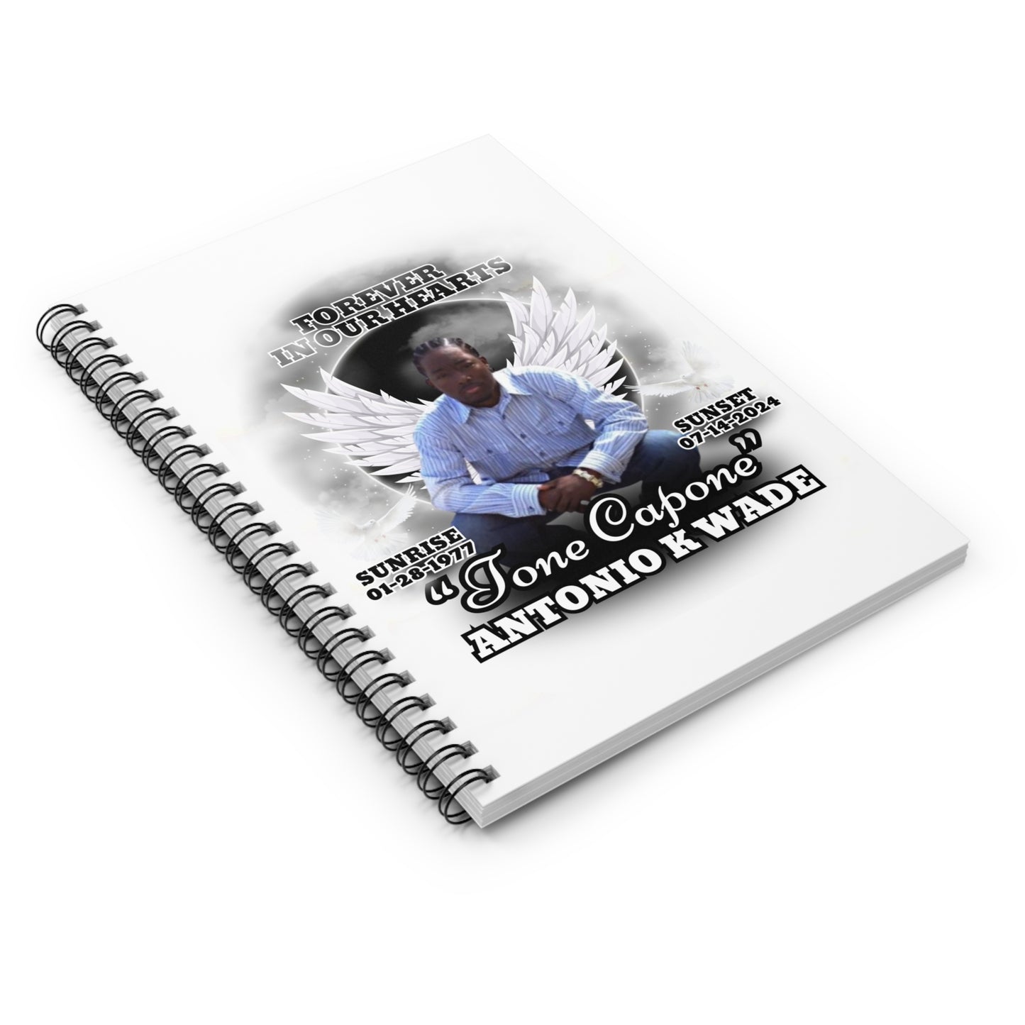 In Loving Memory (Tony) Spiral Notebook - Ruled Line