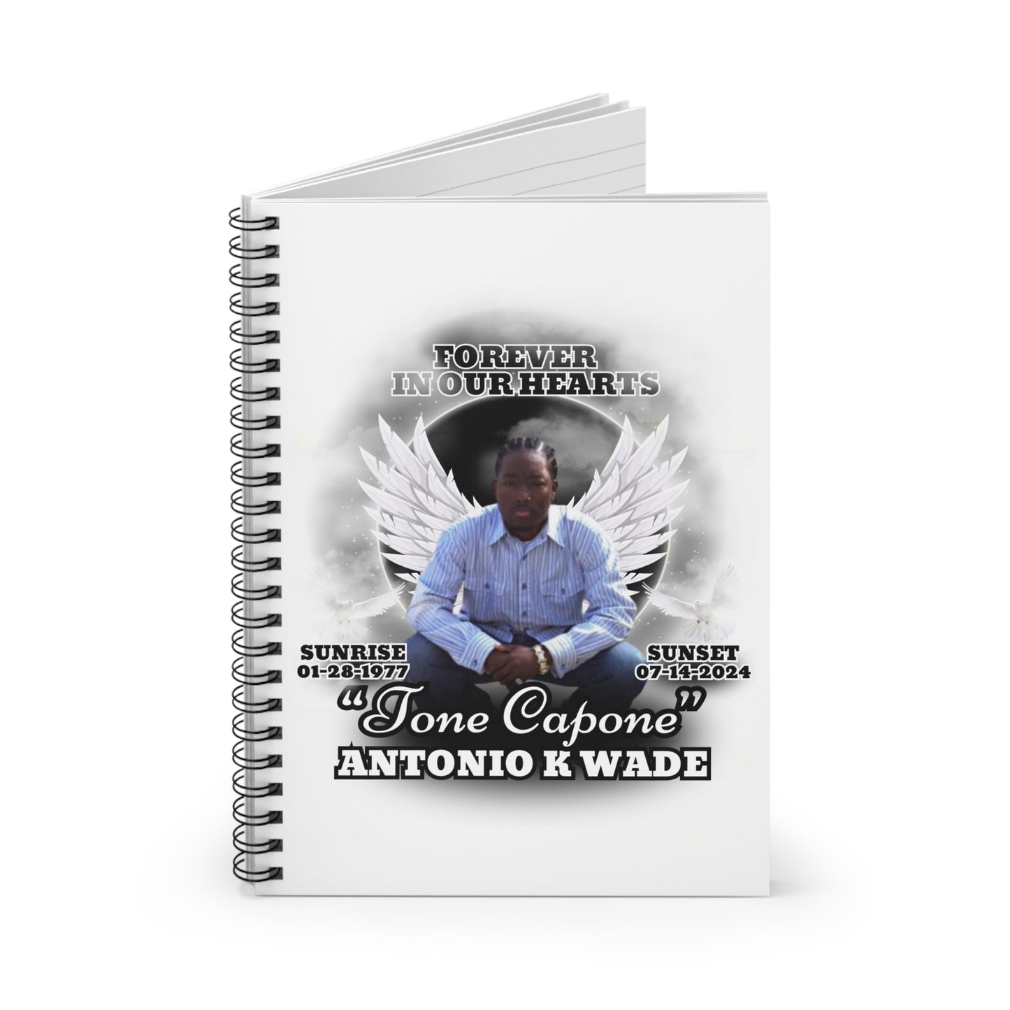 In Loving Memory (Tony) Spiral Notebook - Ruled Line
