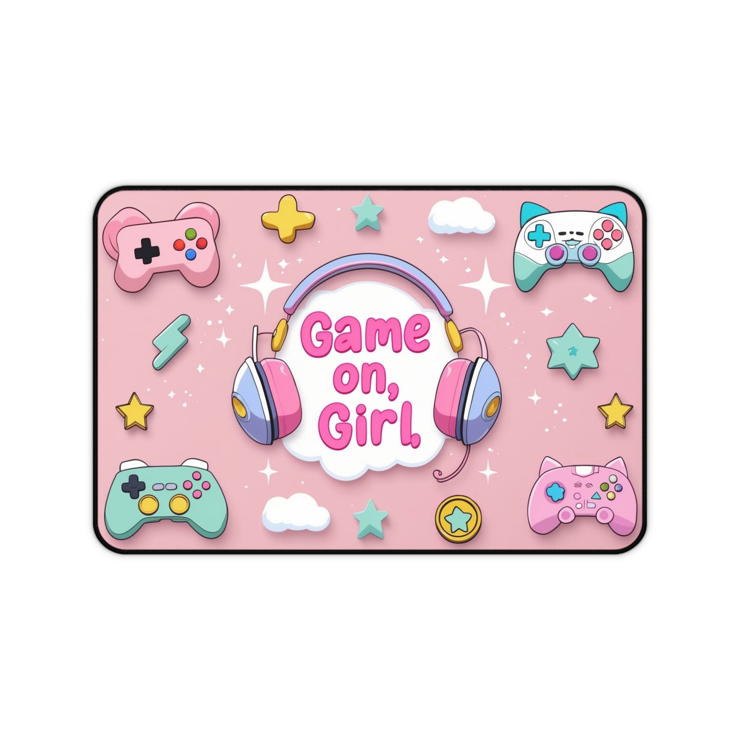 Game On, Girl – Kawaii Pink Desk Mat