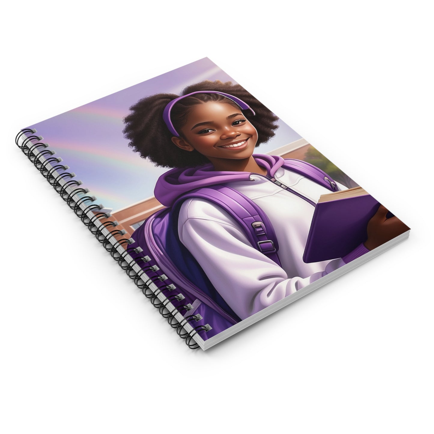 Happy Girl Spiral Notebook - Ruled Line