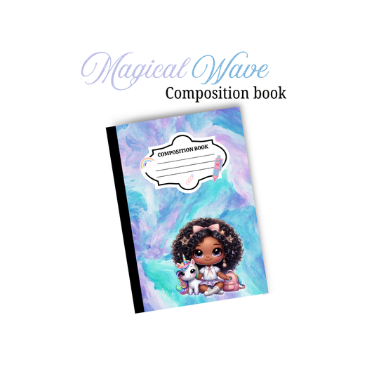 Magical Wave Composition Book Mock up