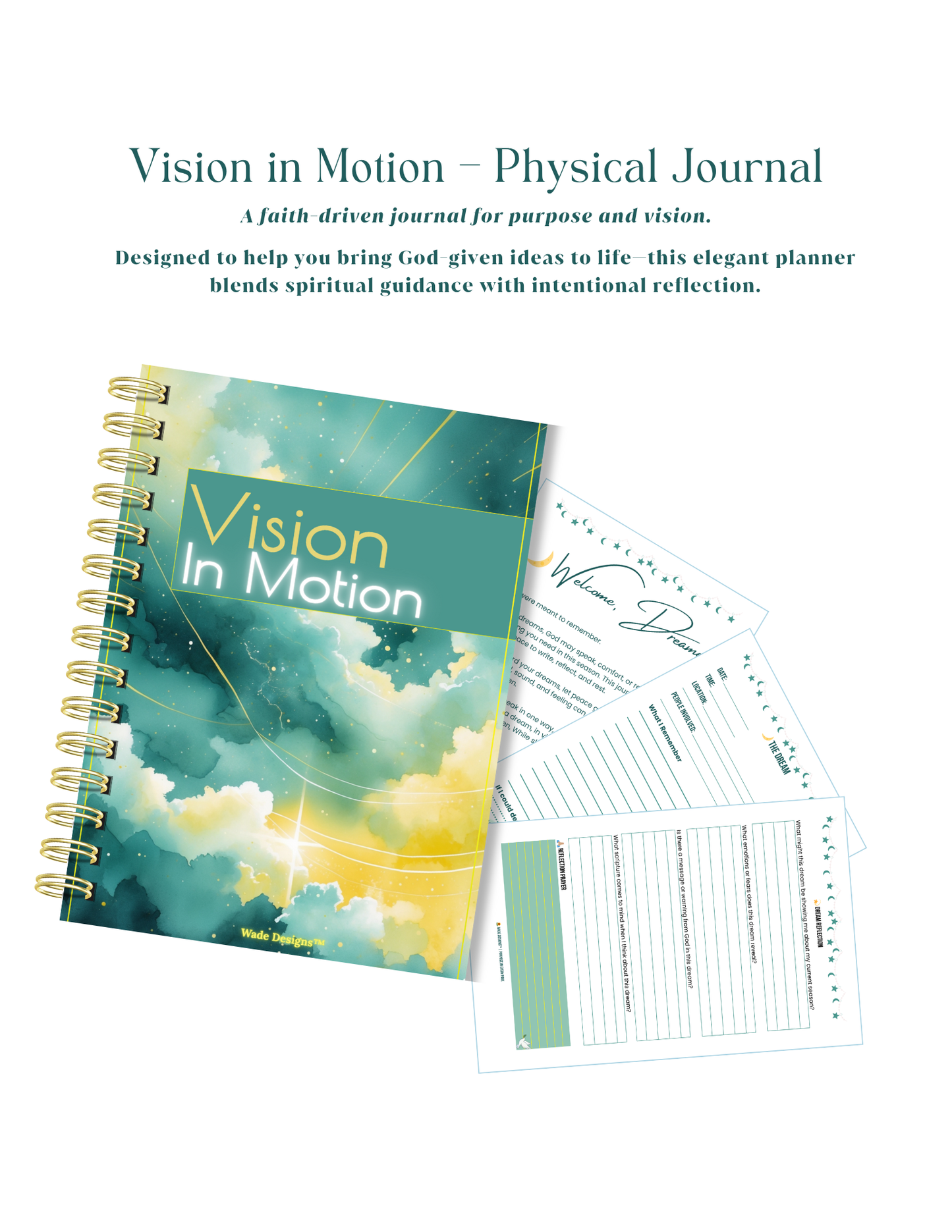 Vision In Motion physical journal with a white background