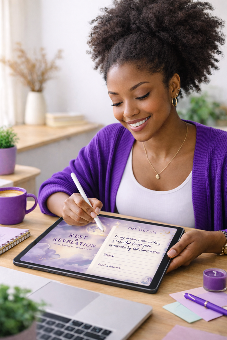 woman using a digital planner