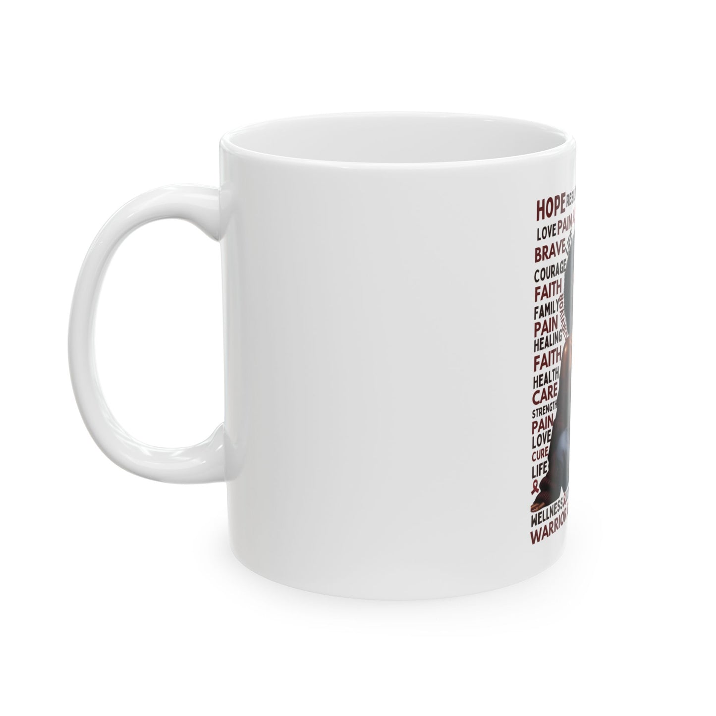 Warrior Afro Art Mug | Sickle Cell Awareness Coffee Cup