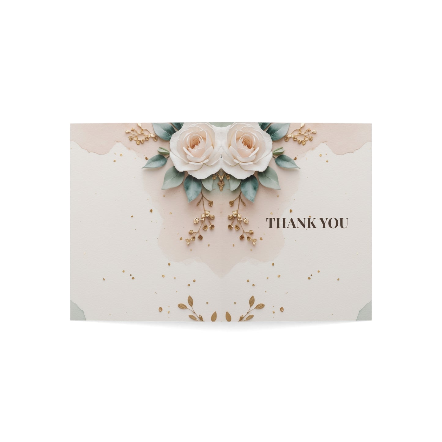 Floral design card with 'Thank You' text on a white background