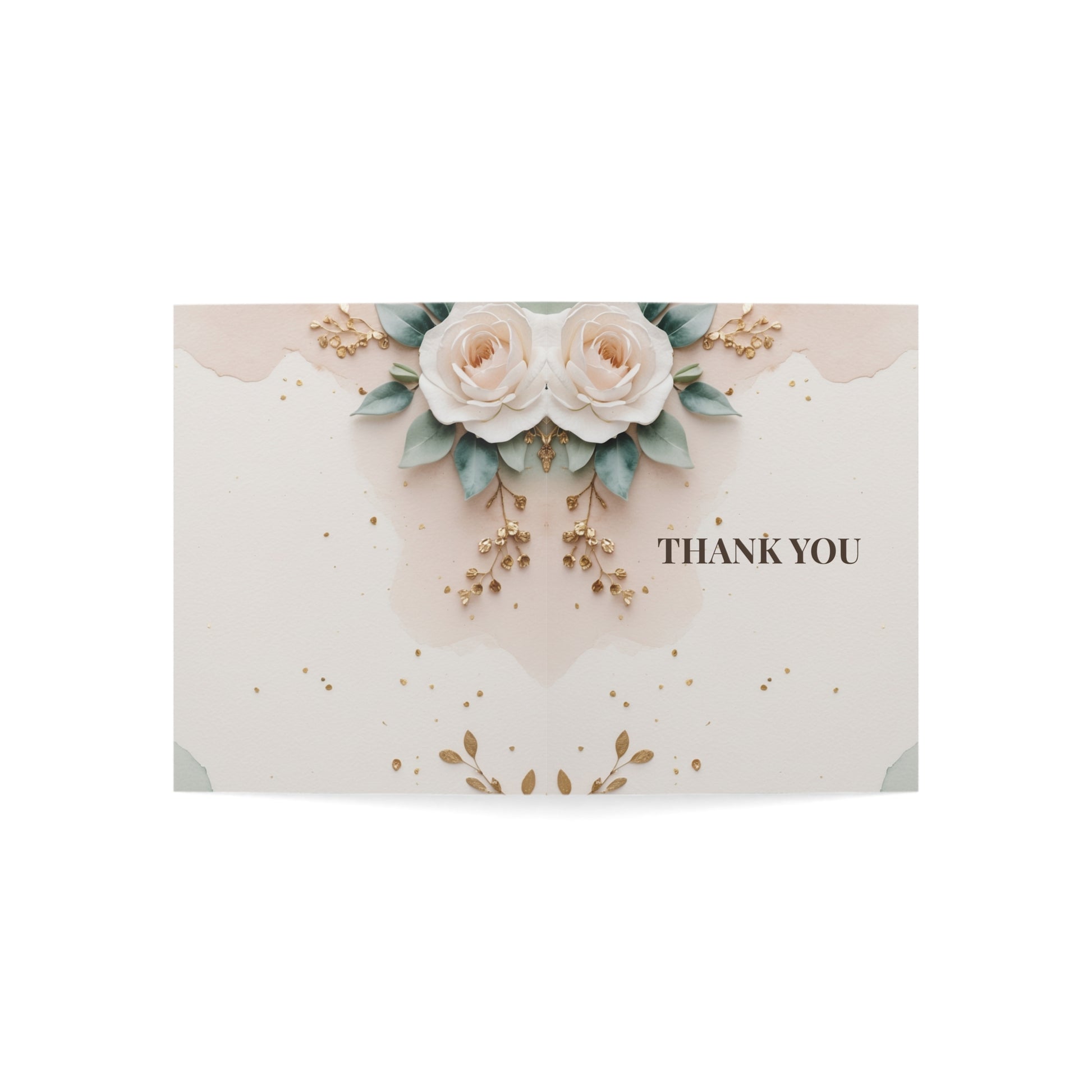 Floral design card with 'Thank You' text on a white background