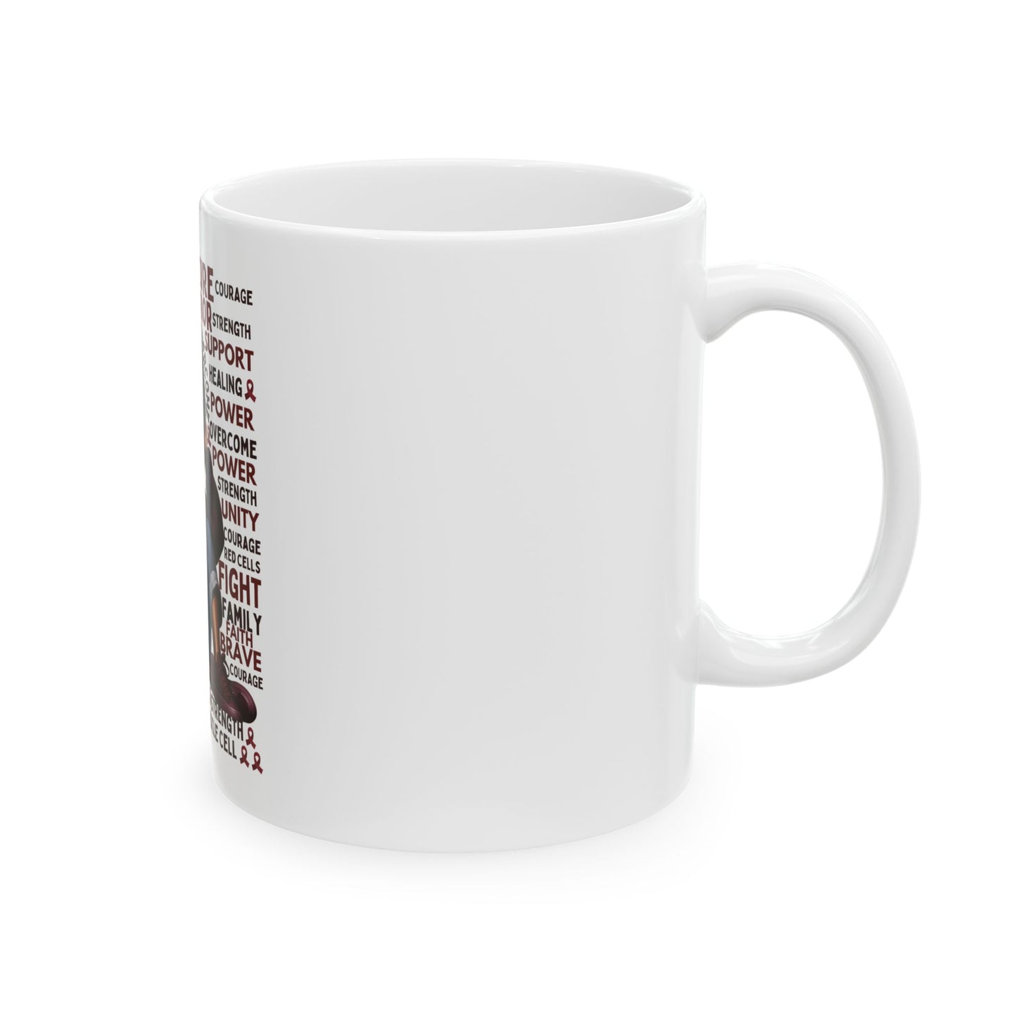 Warrior Afro Art Mug | Sickle Cell Awareness Coffee Cup