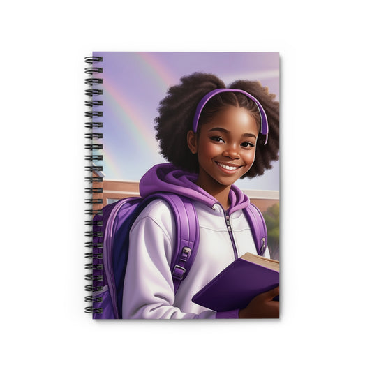 Happy Girl Spiral Notebook - Ruled Line