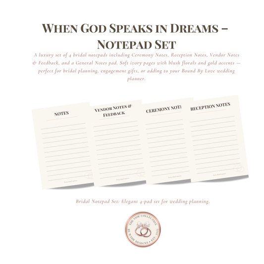THE VOW COLLECTION – BRIDAL NOTEPAD SET