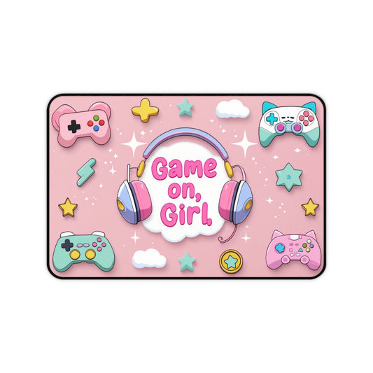 Game On, Girl – Kawaii Pink Desk Mat